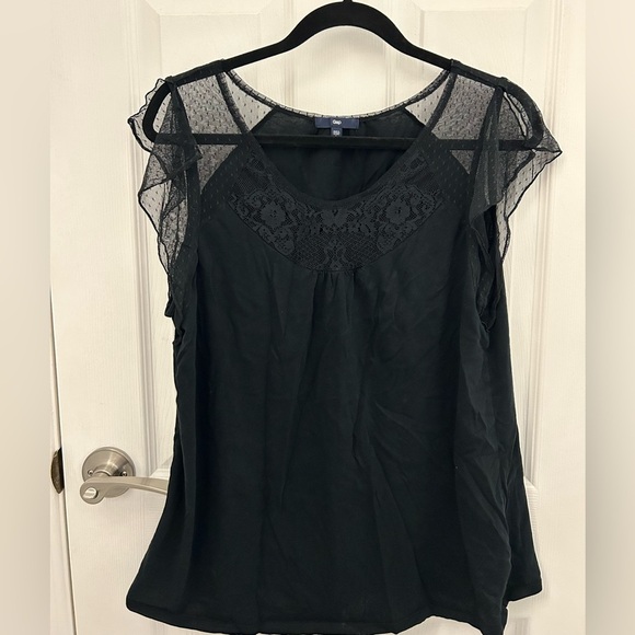Vintage Gap, Black Lace Topped Shirt, Sz L - Picture 5 of 9
